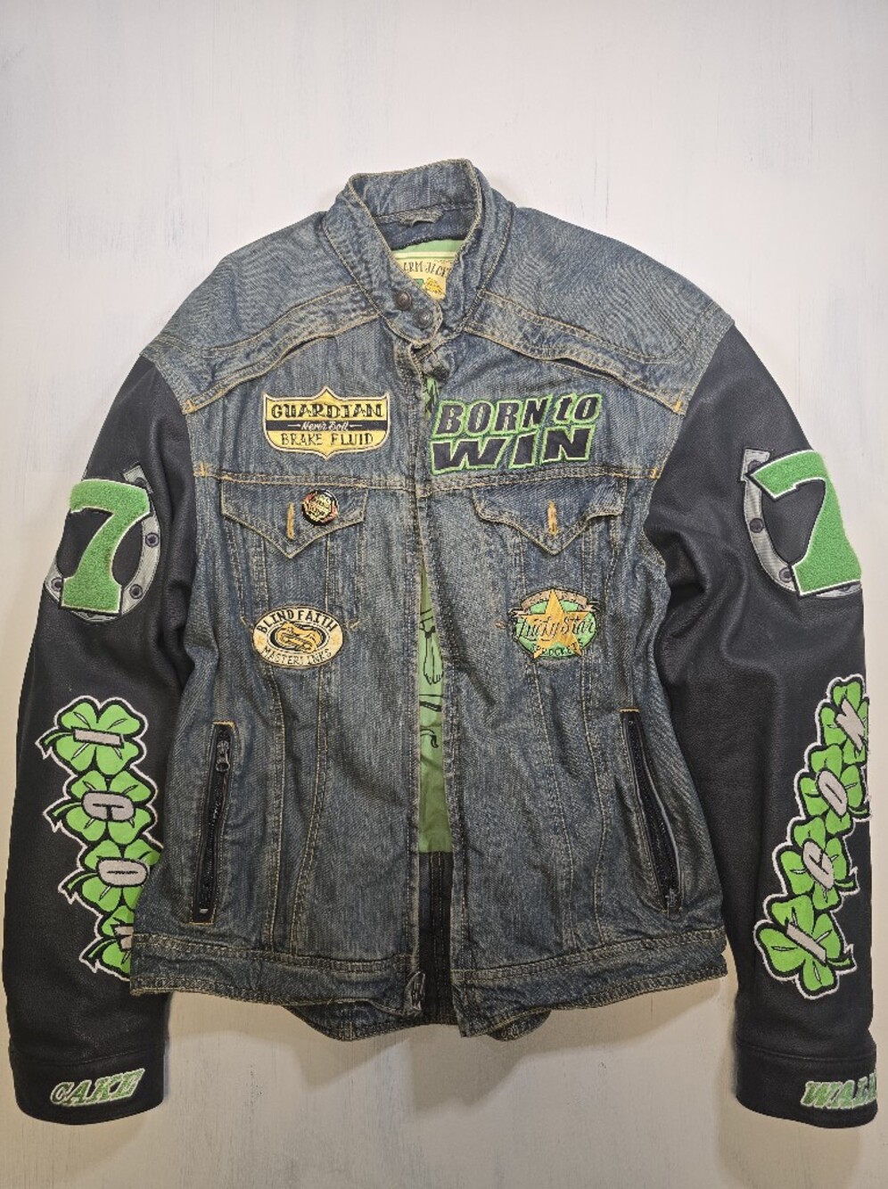 Iconic Legend Denim Motorcycle Jacket with Vip-in Vest
